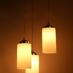 LED Compatible Pendant Ceiling Lamp Hanging Light of 3 Decorative Lamp Shade in One Round Fitting by Somil