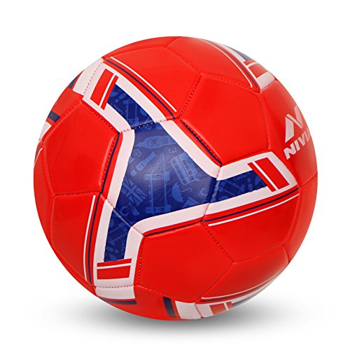 Nivia Spinner Machine Stitched Football (England), rubber Multicolor Size: 5