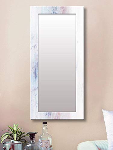 999STORE Printed Wall Decor Big Size Mirror for Wall White Marvel Pattern Big Size Mirror for Wall (MDF_18X48 Inches…