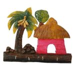 999STORE Wall Mounted Beautiful Indian Gifts Indian Art Painting Handmade Wooden Crafted Hand Painted cocunut hut Art…