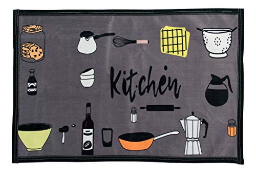 AAZEEM Abstract Kitchen Floor Mat & Runner with Anti Skid Backing |Grey Color| Rubber |Standard Size|40 X 120 Cm& Mat…