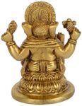 Aesthetic Decors Brass Lord Ganesha Carved Idol (Gold)