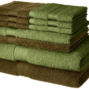 Amazon-Brand-Solimo-100-Cotton-10-Piece-Towel-Set-500-GSM-Sepia-Brown-and-Olive-Green-0