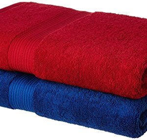 Amazon Brand - Solimo 100% Cotton 2 Piece Bath Towel Set, 500 GSM