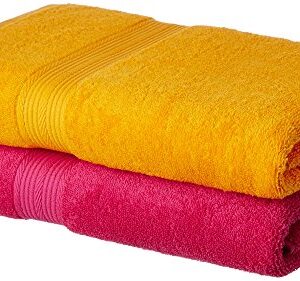 Amazon-Brand-Solimo-100-Cotton-2-Piece-Bath-Towel-Set-500-GSM-Paradise-Pink-and-Sunshine-Yellow-0-5