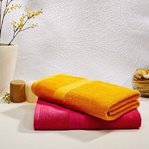 Amazon Brand - Solimo 100% Cotton 2 piece Bath Towel Set, 500 GSM