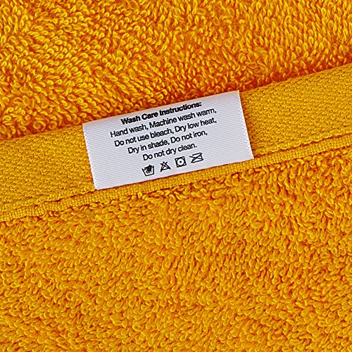 Amazon Brand - Solimo 100% Cotton 4 Piece Hand Towel Set, 500 GSM (Iris Blue and Sunshine Yellow)