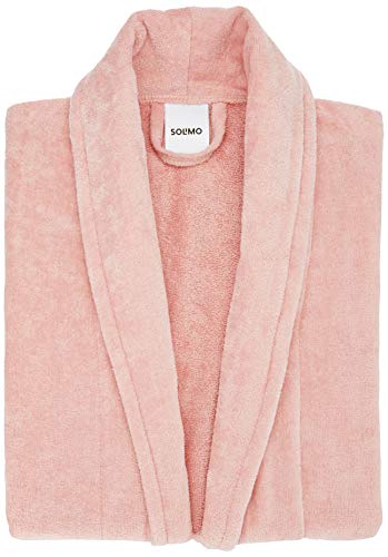 Amazon Brand - Solimo 100% Cotton Unisex Bathrobe, Blush Pink, Medium, Set of 1