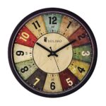 Amazon Brand - Solimo 12-inch Plastic & Glass Wall Clock - Classic Roulette (Silent Movement, Black Frame)