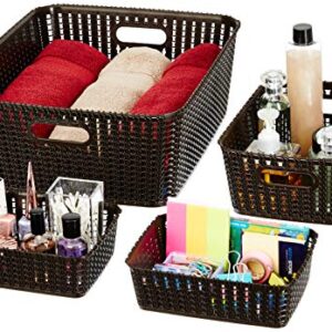 Amazon-Brand-Solimo-4-Piece-Storage-Basket-Set-Brown-Plastic-0