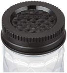 Amazon Brand - Solimo Twister Airtight Plastic Jar, Set of 6 (Geometric Pattern) with Woven Basket Holder (Black)