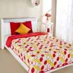 Amazon Brand - Solimo Arendale Microfibre Printed Quilt Blanket/Comforter, Single, 120 GSM, Yellow and Red, reversible