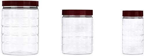 Amazon Brand - Solimo Checkered Jar Set of 18 & Fruit Basket Set (3 Pieces, Pink) Combo