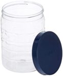 Amazon Brand - Solimo Plastic Checkered Jar Set of 18 (Royal Blue)