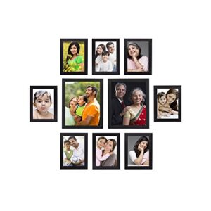 Amazon Brand - Solimo Collage Photo Frames, Set of 10,Wall Hanging (8 pcs - 5x7 inch, 2 pcs - 8x10 inch),Black