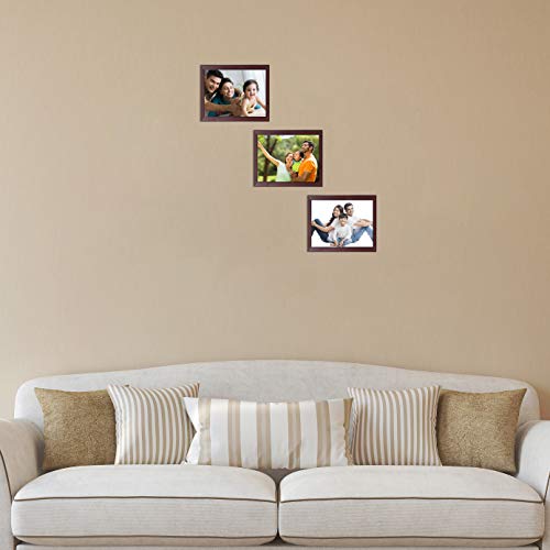 Amazon Brand - Solimo Collage Photo Frames, Set of 3, Wall Hanging (3 pcs - 8x10 inch), Rosewood Color