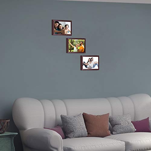 Amazon Brand - Solimo Collage Photo Frames, Set of 3, Wall Hanging (3 pcs - 8x10 inch), Rosewood Color