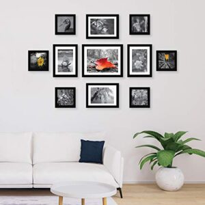 Amazon Brand - Solimo Collage Set of 11 Black Photo Frames (5 X 5 Inch - 6, 6 X 8 Inch - 4 & 8 X 10 inch - 1 )