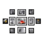 Amazon Brand - Solimo Collage Set of 11 Black Photo Frames (5 X 5 Inch - 6, 6 X 8 Inch - 4 & 8 X 10 inch - 1 )