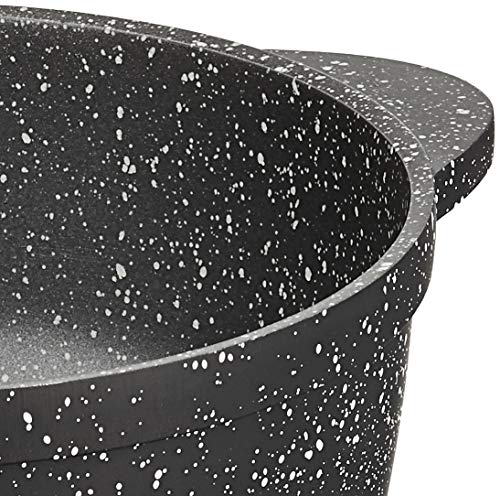 Amazon Brand - Solimo Die Cast Aluminium Non Stick 5 layer coating Casserole (20cm, Black, 1 Piece)