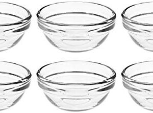 Amazon Brand - Solimo Glass Bowls Set (6 Pieces, 75ml, Transparent)