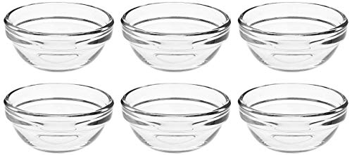 Amazon Brand - Solimo Glass Bowls Set (6 Pieces, 75ml, Transparent)