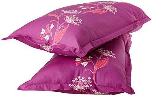 Amazon Brand - Solimo Lily Bloom 144 TC 100% Cotton Double Bedsheet with 2 Pillow Covers, Pink, Floral