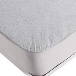 Amazon Brand - Solimo Melange Fabric Water Resistant Cotton Blend Mattress Protector, 78x72 inches, King Size (Grey)