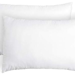 Amazon Brand - Solimo Microfibre & Polyester 2-Piece Bed Pillow Set - 16 x 24 Inch, White
