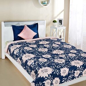 Amazon Brand - Solimo Microfibre Quilt AC Blanket/Comforter, 120 GSM, Single (Floral Fusion, 150 x 230 cm)