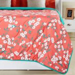 Amazon Brand - Solimo Microfibre Quilt AC Blanket/Comforter, 120 GSM, Single (Serene Spring, 150 x 230 cm)