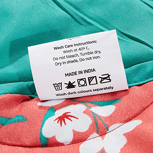 Amazon Brand - Solimo Microfibre Quilt AC Blanket/Comforter, 120 GSM, Single (Serene Spring, 150 x 230 cm)