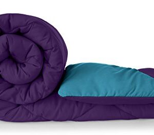 Amazon Brand - Solimo Microfibre Reversible Comforter, Double (Deep Purple and Ocean Blue, 200 GSM)