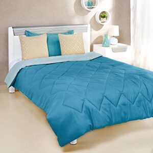 Amazon Brand - Solimo Microfibre Reversible Comforter, Single (Ocean Blue and Mild Blue, 200 GSM)