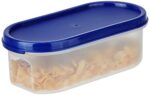 Amazon Brand - Solimo Modular Plastic Storage Containers with Lid, Set of 6, 1.2L, Blue & Amazon Brand - Solimo Fruit…