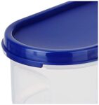 Amazon Brand - Solimo Modular Plastic Storage Containers With Lid (Transparent,Set Of 2, 525ml)