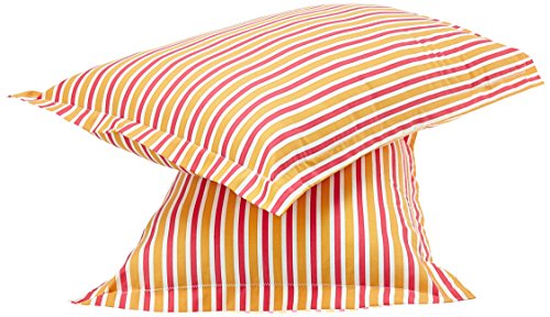 Amazon Brand - Solimo Mondrian Stripes 144 TC 100% Cotton Double Bedsheet with 2 Pillow Covers, Pink and Brown