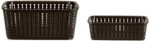 Amazon Brand - Solimo Plastic 3 Piece Storage Basket Set, Brown