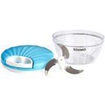 Amazon Brand - Solimo 500 ml Large Vegetable Chopper with 3 Blades, Blue