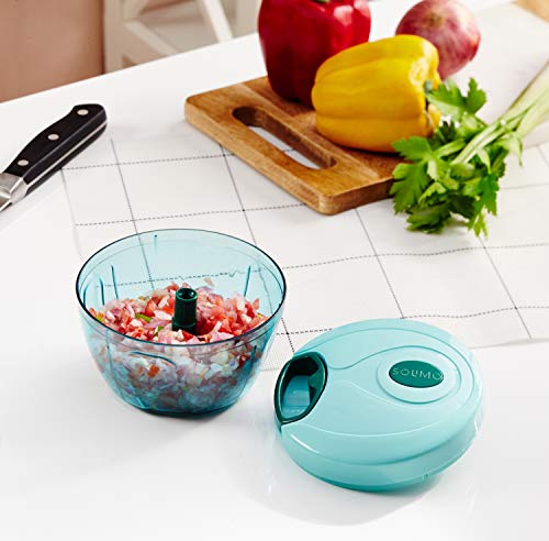 Amazon Brand - Solimo Plastic Compact Vegetable Chopper (350 ml, Green)