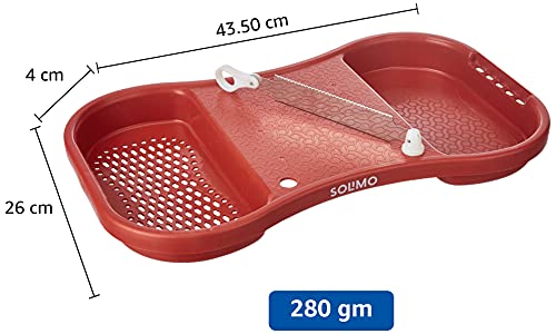 Amazon Brand - Solimo Plastic Cut & Wash Vegetable Cutter, 43 cm, Silver