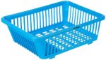 Amazon Brand - Solimo Plastic Dish Drainer and Drying Rack for Kitchen Blue