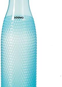 Amazon Brand - Solimo Plastic Fridge Water Bottle Set (4 pieces, Multicolour, Geometric Pattern)