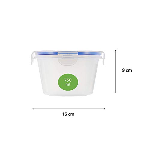 Amazon Brand - Solimo Plastic Kitchen Storage Container Set, 8-Pieces, Blue