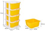 Amazon Brand - Solimo Plastic Multipurpose Modular Drawer, 4 Racks, Yellow