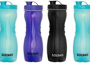 Amazon Brand - Solimo Plastic Water Bottles (Set of 6, 1000ml, Frigo, Multicolour)