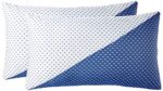 Amazon Brand - Solimo Premium Bed Pillow, Diagonal Blue and White, 17 x 27 Inch