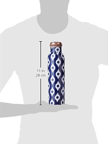 Amazon Brand - Solimo Printed Copper Bottle, 1 Litre (Marine Muse)