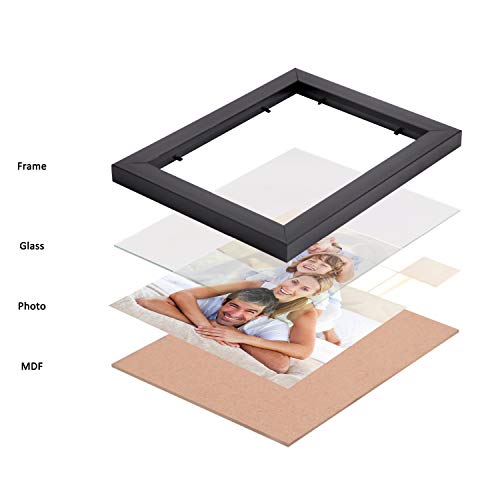 Amazon Brand - Solimo Synthetic Black Photo Frames Set of 10 with Two plaque " Family" & "Love"