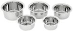 Amazon Brand - Solimo Stainless Steel Tope Set (5 pieces, 420 ml , 550 ml, 840 ml, 1150 ml and 1550 ml, Induction and…